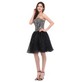 Grace Karin Fashion Pretty Girls Sleeveless Beaded Short Black Puffy Cocktail Dresses CL3520-2